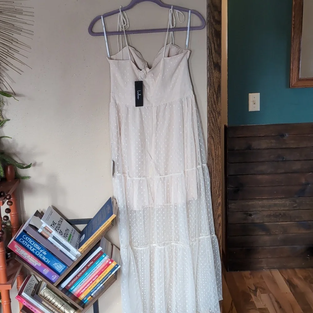 Lulu's Polka Dot Sheer Teired Maxi Dress - Picture 5 of 9